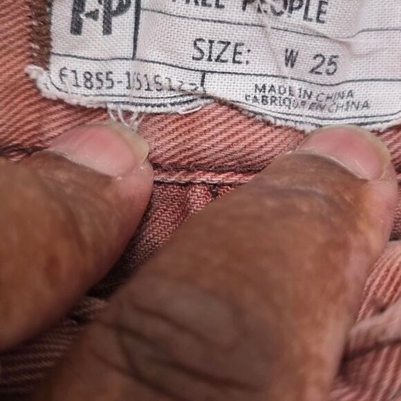 Free People Womens High-Rise Button-Fly Frayed Hem Shorts Size 25 Rust Brown Cot - Picture 6 of 6